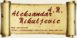 Aleksandar Mikuljević vizit kartica